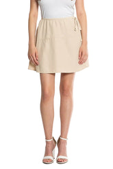 Silk mini skirt in Tapioca