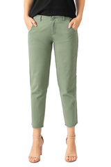 Easy fit pants with Raw Stripes in Myrtle Green