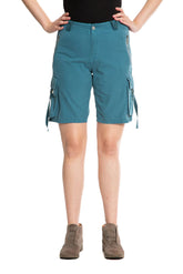 Silk cargo bermuda in Hydro Blue