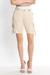 Silk cargo bermuda in Tapioca
