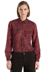 Silk long sleeves blouse in Burgundy