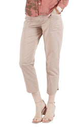 Ankle Slim Pants with patch pockets in Brown