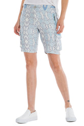 Silk Bermuda in Blue Snake