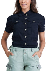 Crop Jacket in Caviar