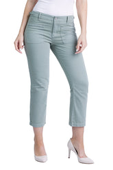 Flare crop pants in Tea