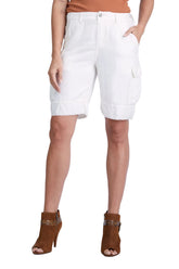 100% Silk Bermuda in White