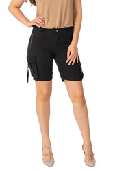Silk cargo bermuda in Caviar