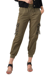 Cargo jogger with embroidery in Olive