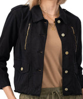 Cropped jacket in Caviar