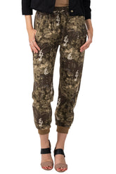 Silk jogger in Brush Print