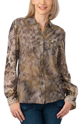 Silk long sleeves blouse in Vintage