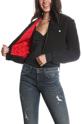 100% Silk bomber quilted jacket in Caviar