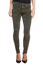 Skinny Corduroy in Acid Olive