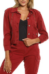 Crop jacket in Brick