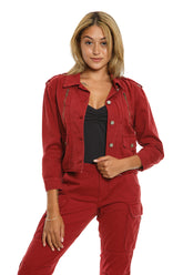 Crop jacket in Brick