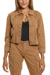 Crop jacket in Camel