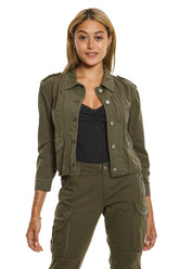 Crop jacket in Olive