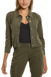 Crop jacket in Olive