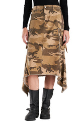 Silk sharkbite skirt in Sand Camo