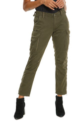 Cargo pants with bottom slits in Olive