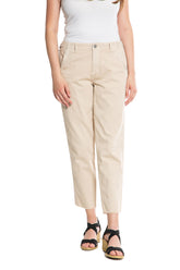 Easy fit pants with Raw Stripes in Tapioca