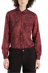 Silk long sleeves blouse in Burgundy