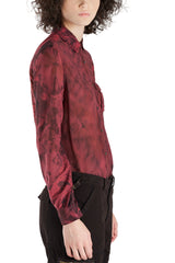 Silk long sleeves blouse in Burgundy