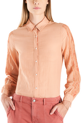 Silk long sleeves blouse in Sandstone
