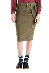 Pencil cargo skirt in New Olive
