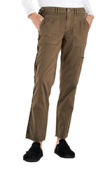 Cargo pants with embroidery on side seam in New Olive