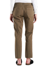 Cargo pants with embroidery on side seam in New Olive