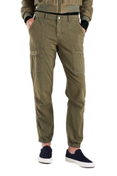 Cargo pants with elastic hem in New Olive