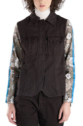 Blazer with side tapes in Licorice