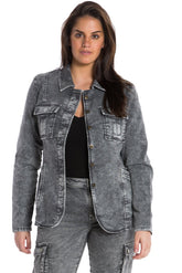 TAPERED MILITARY FRENCH TERRY BLAZER - ASH - Da-Nang