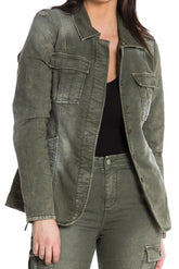 TAPERED MILITARY FRENCH TERRY BLAZER - CLOVER - Da-Nang