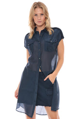 MILITARY SLEEVELESS COVER UP - INDIGO - Da-Nang