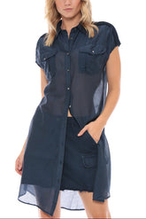 MILITARY SLEEVELESS COVER UP - INDIGO - Da-Nang