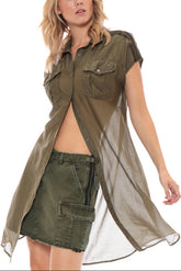 MILITARY SLEEVELESS COVER UP - OLIVE - Da-Nang