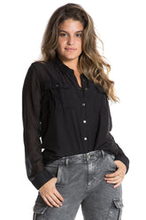 MILITARY LONG SLEEVE SHIRT - CAVIAR - Da-Nang