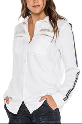 MILITARY POCKET LONG SLEEVE SHIRT - WHITE - Da-Nang