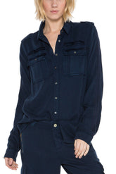 MILITARY LONG SLEEVE SHIRT - NAVY - Da-Nang