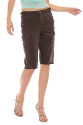 FRAYED MILITARY BERMUDA - PEPPER - Da-Nang