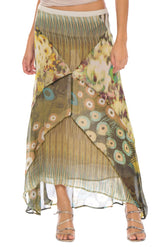 PATCHWORK LONG SKIRT - GREEN PATCHWORK - Da-Nang