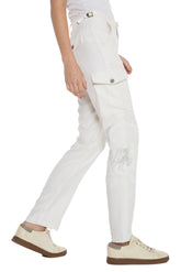 HIGH WAIST CARGO PANT - WHITE - Da-Nang