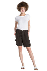 EASY FIT BERMUDA - BLACK OLIVE - Da-Nang