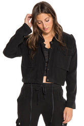 VINTAGE CROP UTILITY JACKET - CAVIAR - Da-Nang