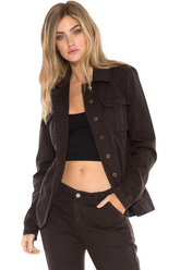 Blazer with side tapes in Licorice