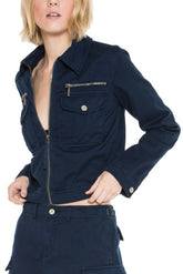 ALPHA CROP JACKET - NAVY - Da-Nang