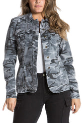 TAPERED MILITARY BLAZER- CHARCOAL CAMO - Da-Nang
