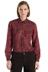 Silk long sleeves blouse in Burgundy